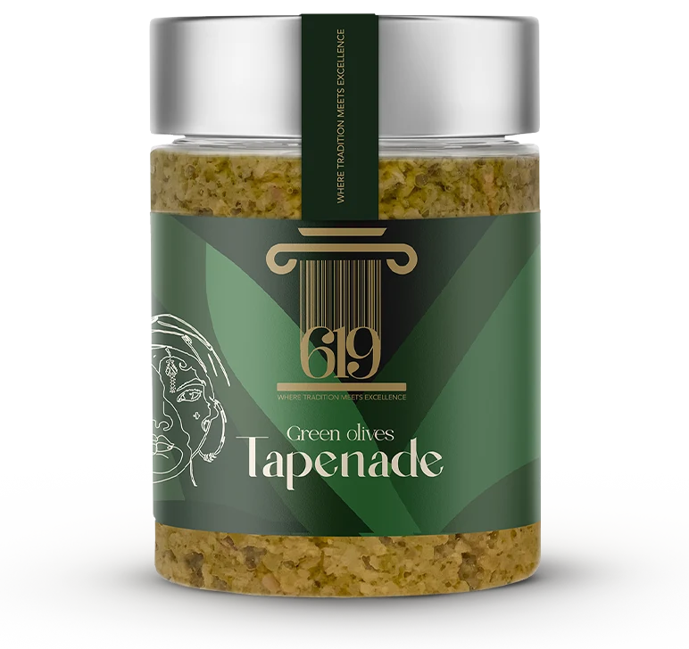 619 green olive tapenade jar